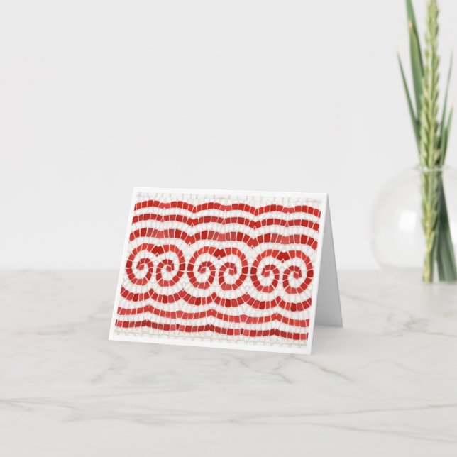 RED IONIC MOSAIC Note Card / Horizontal (Front)