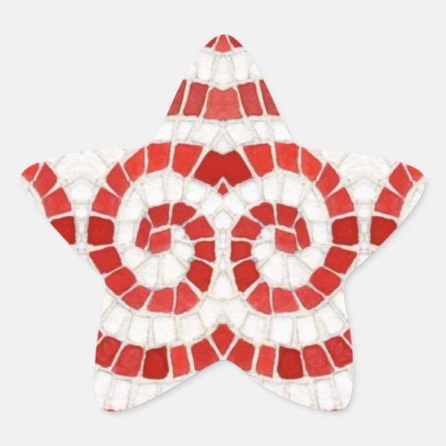 RED IONIC MOSAIC Star Stickers (Front)