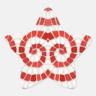 RED IONIC MOSAIC Star Stickers