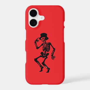 Red iPhone 17 Case with Dancing Skeleton Halloween