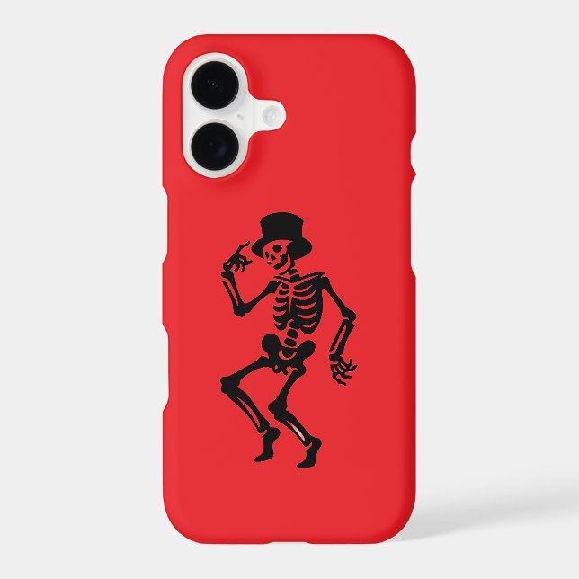 Red iPhone 17 Case with Dancing Skeleton Halloween (Back)