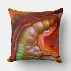 Red iridescent Fire Opal Cushion