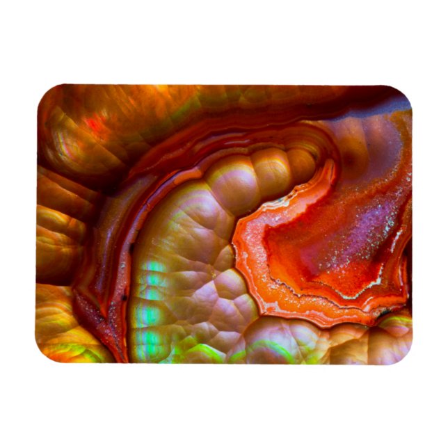 Red iridescent Fire Opal Magnet (Horizontal)