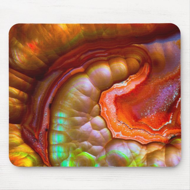 Red iridescent Fire Opal Mouse Pad (Front)