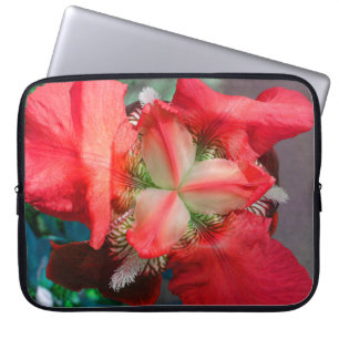 Red Iris Flower Laptop Sleeve