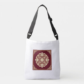 Red Islamic Floral Medallion Tote Bag