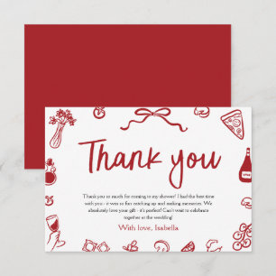 Red Italian Hand Drawn That's Amore Thank you Card