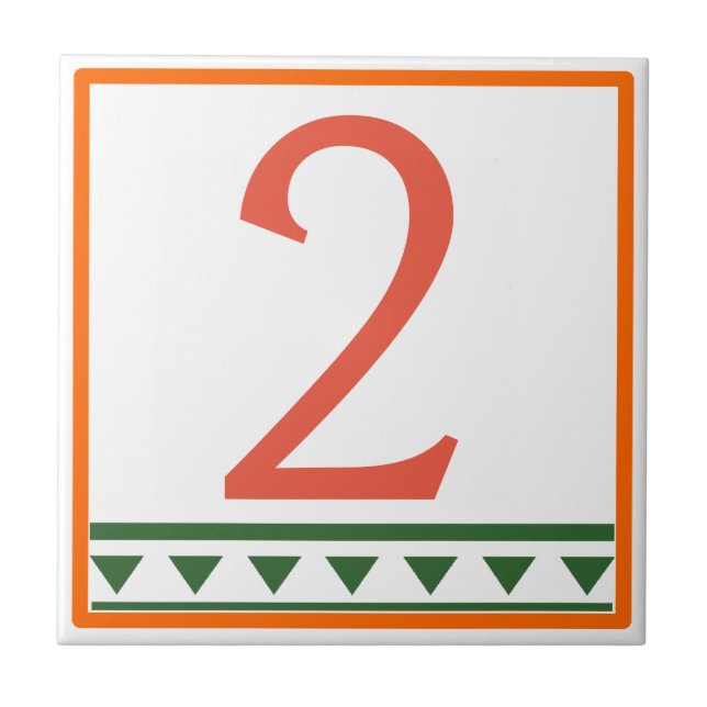 Red Italian House Signs Letters & Numbers Ceramic Tile (Front)