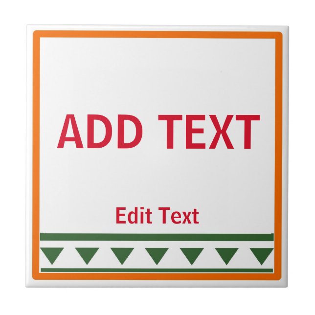 Red Italian Letters & Numbers Ceramic Tile (Front)