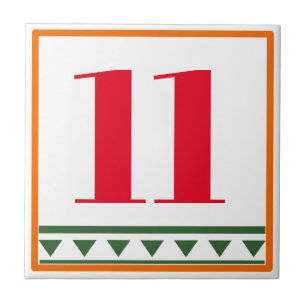 Red Italian Letters & Numbers, edit numbers Cerami Ceramic Tile