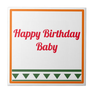 Red Italian Letters & Numbers, edit numbers Cerami Ceramic Tile