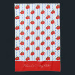Red Italian Plum Tomatoes with Blue Wavy stripes Tea Towel<br><div class="desc">Hand-painted Italian plum tomatoes and wavy stripes in a fresh Mediterranean palette,  perfect for your farmhouse kitchen</div>