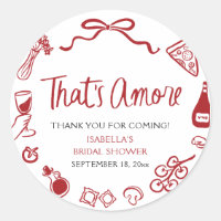 Red Italian That's Amore Pizza Pasta Bridal Shower