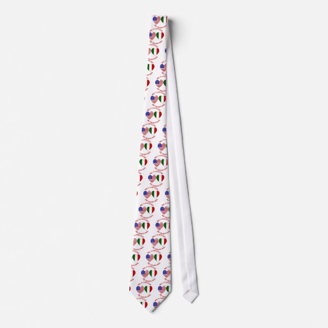 Red Italian USA Country Heritage Tie (Front)