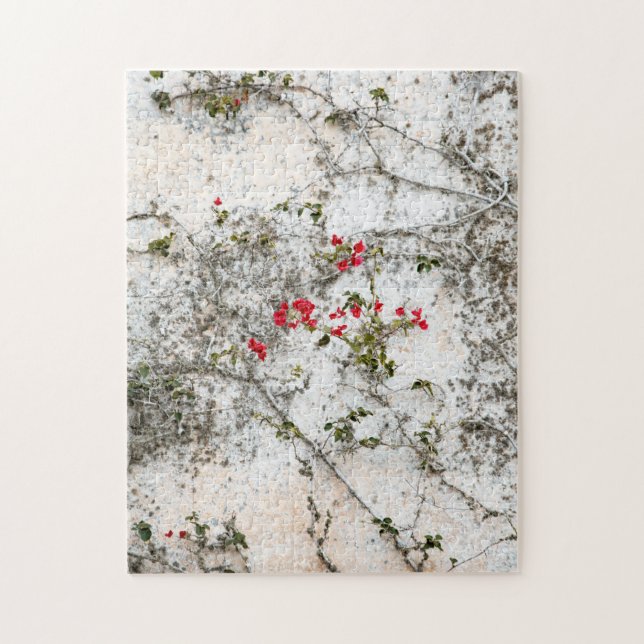 Red Ivy on White Wall Jigsaw Puzzle (Vertical)