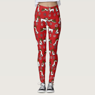 Red Jack Russell Cartoon Leggings