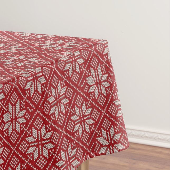 Red Jacquard Christimas Tablecloth (In Situ)