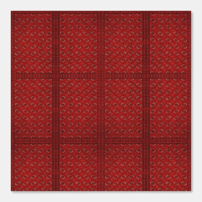 red jacquard pattern - oriental rug look  wallpaper (Front)