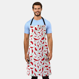 Red Jalapeno Chilli Peppers with Name Tag Apron