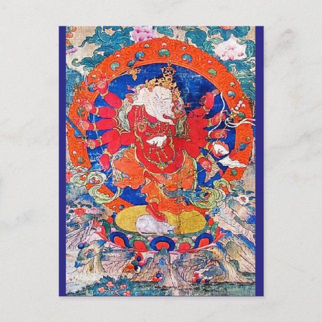 Red Jambhala Buddhist Deity Postcard (Front)