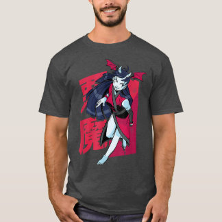 Red Japan Dragon Demonic Girl  T-Shirt