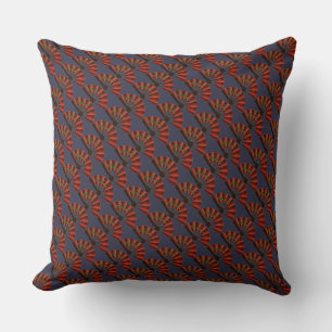 Red Japanese Antique Fans Elegant Pattern Cushion
