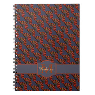 Red Japanese Antique Fans Elegant Personalised Notebook