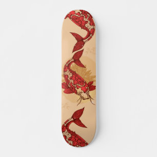 Red Japanese carp Skateboard
