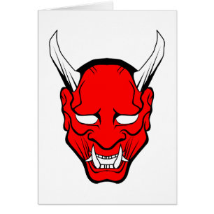 Red Japanese Hannya Mask