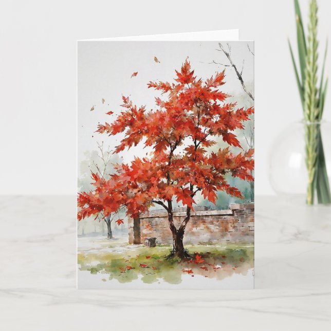 Red Japanese Maple Study B Card (Front)