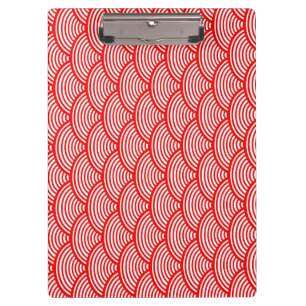 Red Japanese Wave Clipboard