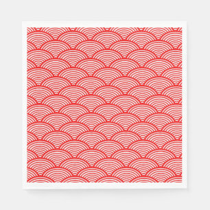 Red Japanese Wave Napkin