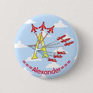 Red Jet Planes A Blue Sky Initial Badge