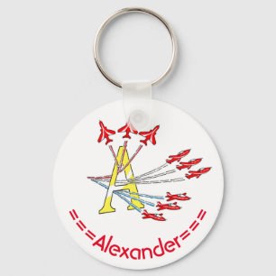 Red Jet Planes - A - Initial Key Ring
