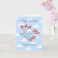 Red Jet Planes (Blue Sky) Customisable Birthday