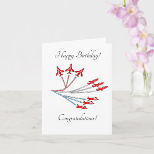 Red Jet Planes Customisable Birthday Card