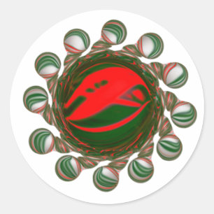 Red Jewel Classic Round Sticker