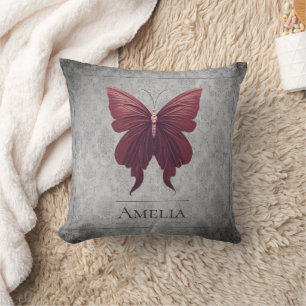Red Jewelled Butterfly Cushion