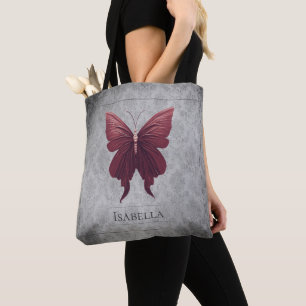 Red Jewelled Butterfly Tote Bag