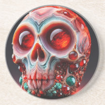 Red Jewelled Geode Skull