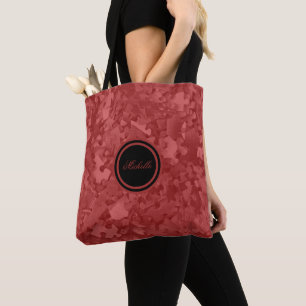 Red Jigsaw Puzzles Add Name or Monogram Tote Bag