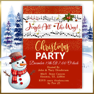 Red Jingle All The Way Christmas Invitation