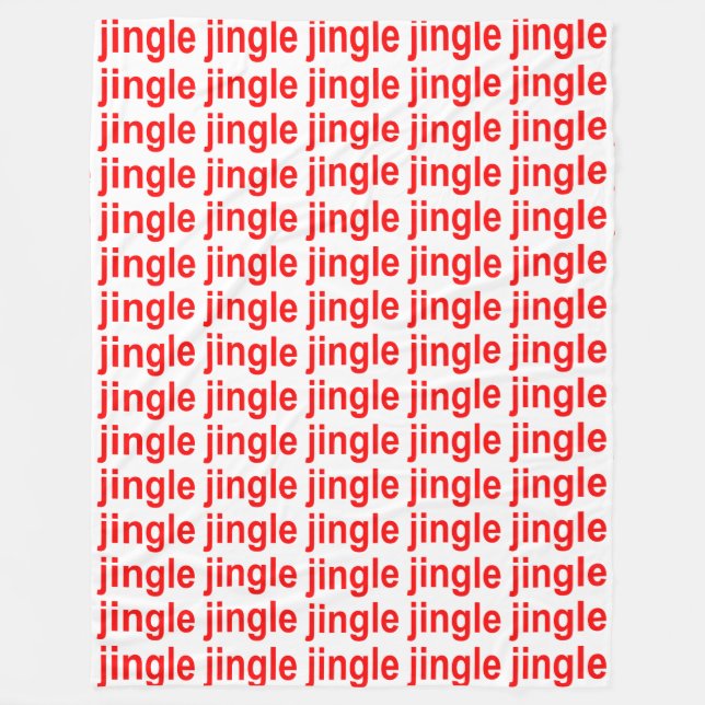 Red Jingle (Jingle Jingle Jingle) White Christmas Fleece Blanket (Front)