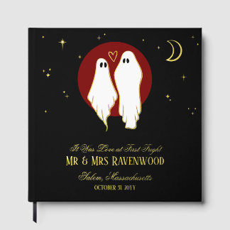 Red Joining of Souls Halloween Wedding Guest Book