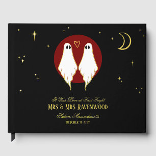 Red Joining of Souls Lesbian Halloween Wedding Guest Book