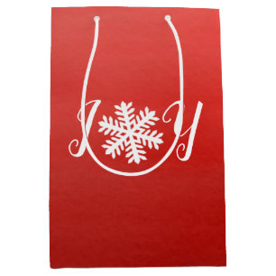 Red Joy Snowflake Medium Gift Bag
