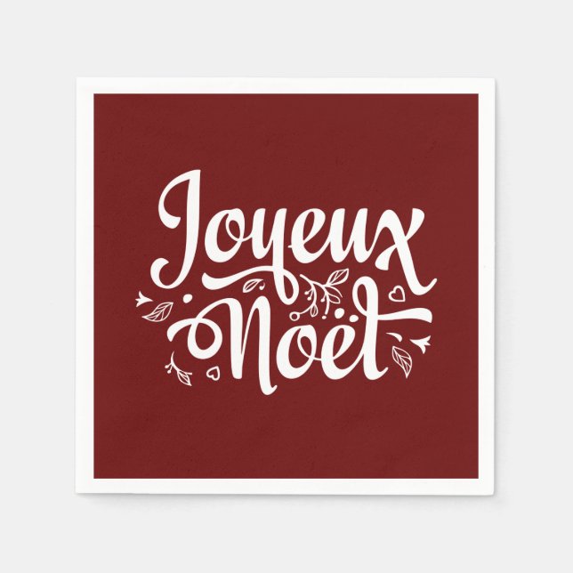 Red Joyeux Noel  Napkin (Front)