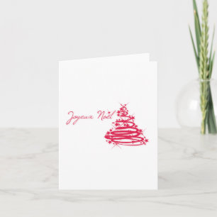 Red Joyeux Noël with Christmas Tree Holiday Card