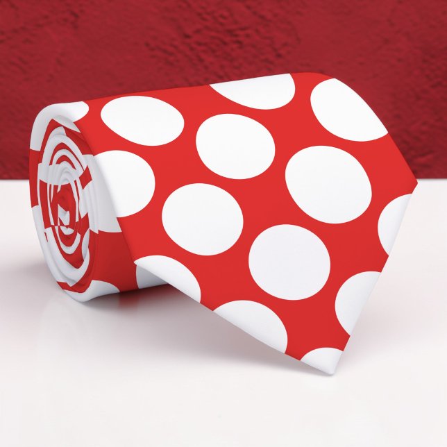 Red Jumbo Polka Dots Custom Necktie (Creator Uploaded)