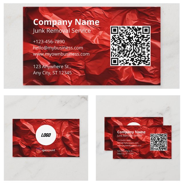 Red Junk Removal Hauling Service Logo Business Card (Red Junk Removal Hauling Service Logo Business Card
)